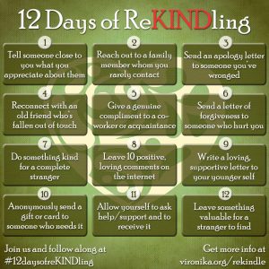This holiday season, spark kindness and ignite compassion with the 12 Days of ReKINDling challenge!