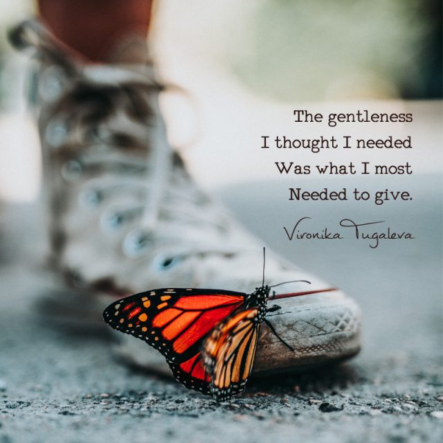 The gentleness I thought I needed was what I most needed to give. Poem by Vironika Tugaleva.